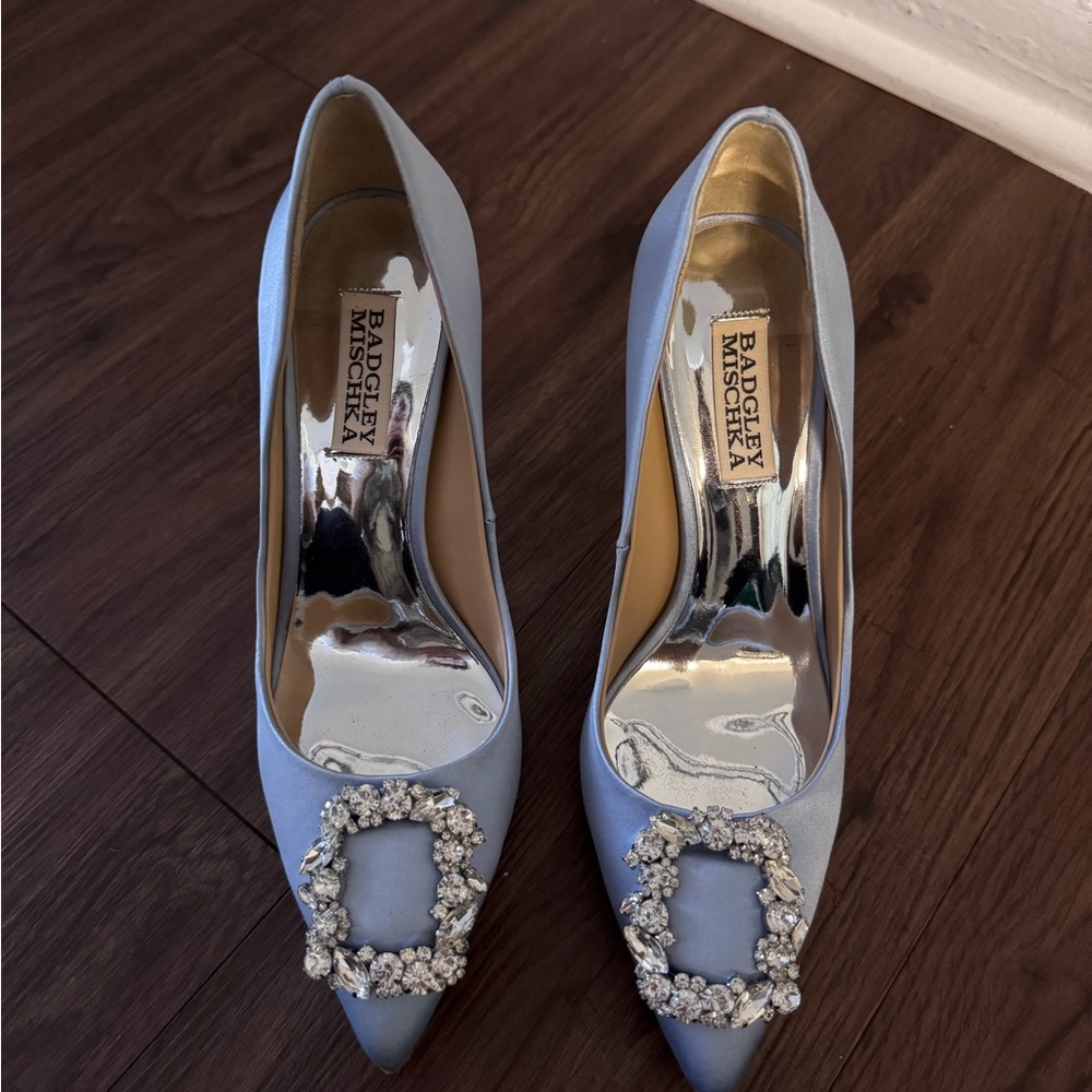 Badgley Mischka Sky Blue Crystal Heels